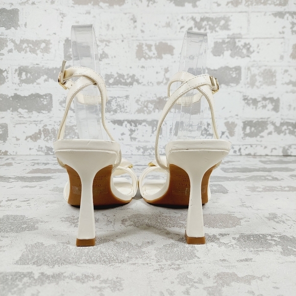 New Open Edit Kenni Ivory Gold Chain Ankle Strap Sandals W1003 - Picture 6 of 15